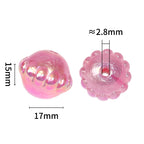 UV Plating Flying Saucer Acrylic Beads 15-17mm Metal Colored 50pcs 3
