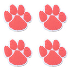 Silicone Focal Beads Clemson Tigers Paw Print Red Outline 20pcs