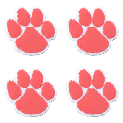 Silicone Focal Beads Clemson Tigers Paw Print Red Outline 20pcs