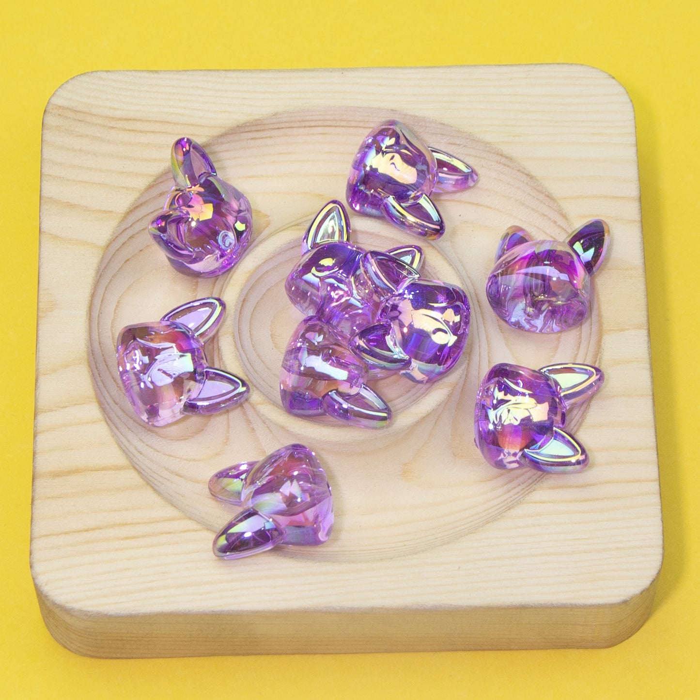 Transparent Plating Corgi Acrylic Beads 18mm Iridescent 20pcs 11