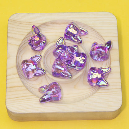 Transparent Plating Corgi Acrylic Beads 18mm Iridescent 20pcs 11