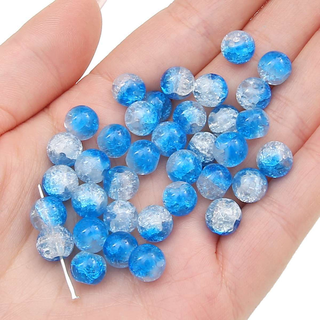 Crackle Round Glass Beads 10mm Assorted Colors 40pcs 20