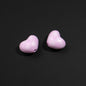 Plaid and Splashed Ink Pattern Heart Acrylic Beads 18mm 20pcs 5