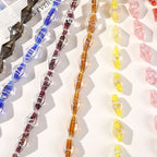 Lampwork Glass Beads Rhombus 24mm Silver Foil Filled Dyed Core 10pcs 3