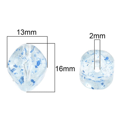 Transparent Flower Acrylic Beads 13x16mm Colorful Speckled 20pcs 4