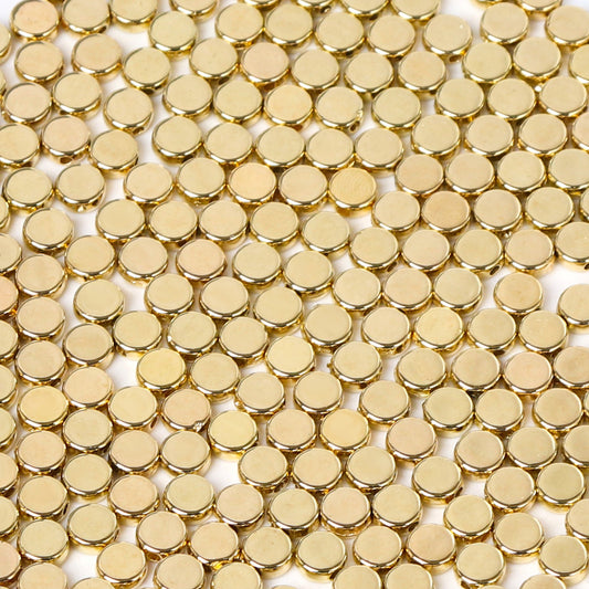Smooth Flat Round CCB Plastic Acrylic Beads 6mm Metallic Gold 200pcs