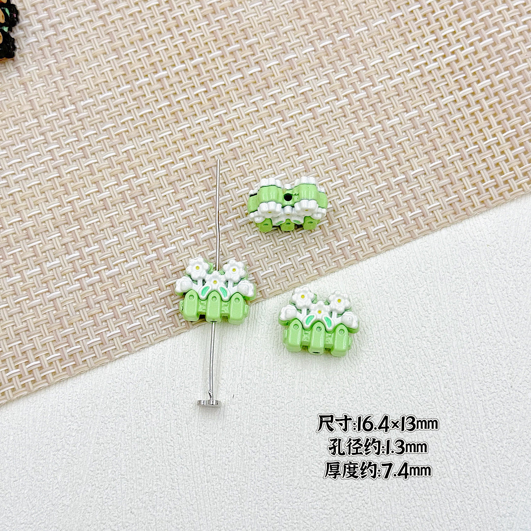 Flower Butterfly Metal Beads 16-20mm Baking Painted Glossy Finish 10pcs 7