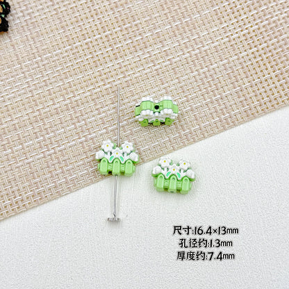 Flower Butterfly Metal Beads 16-20mm Baking Painted Glossy Finish 10pcs 7