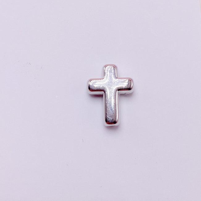 Cross CCB Plastic Acrylic Beads 15mm Metallic Gold Silver 100pcs 6