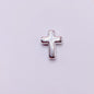 Cross CCB Plastic Acrylic Beads 15mm Metallic Gold Silver 100pcs 6