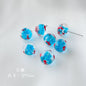 Hand Painted Ocean Blue Starfish and Goldfish Glass Beads 12mm 3pcs 4