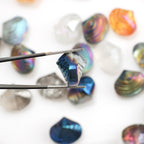 Electroplated Spiral Shell Glass Beads 14mm Iridescent Colors 30pcs 3