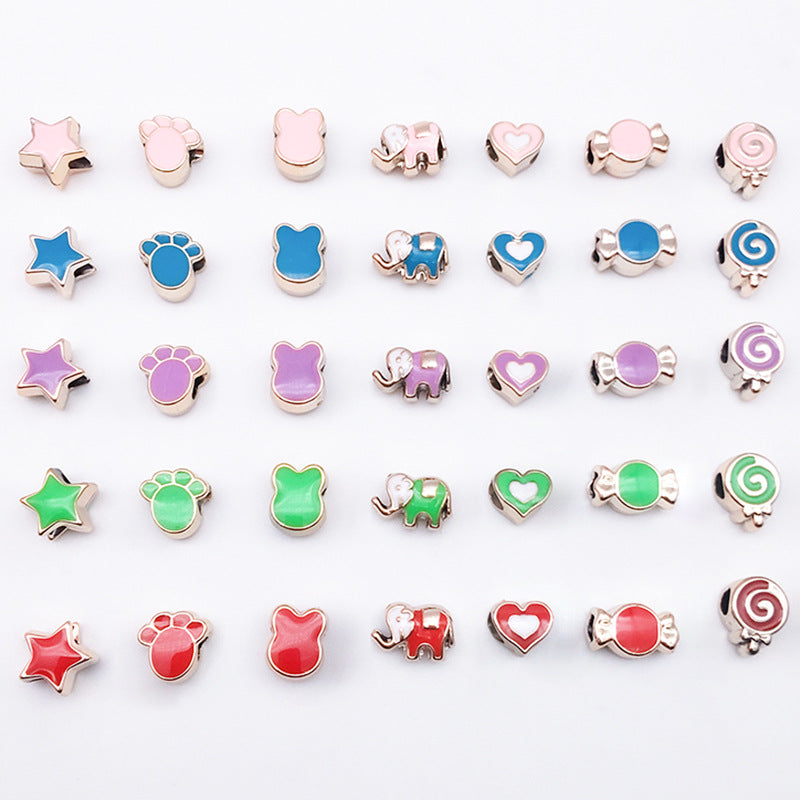 Enamel CCB Plastic Acrylic Beads 9-15mm Large Hole Playful Shapes 40pcs 5