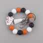 Silicone Beaded Yak Wristlet Keychain with Faux Leather Tassel 10