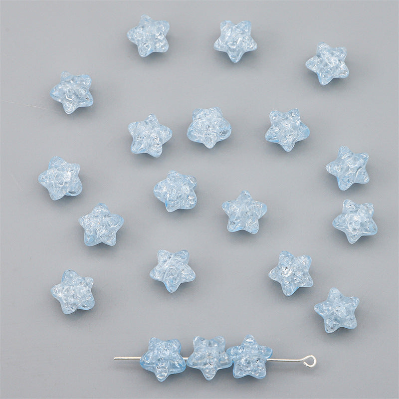 Crackle Star Acrylic Beads 11mm Translucent Glossy 100pcs 12