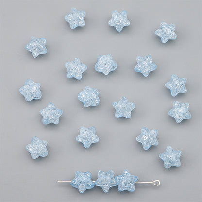 Crackle Star Acrylic Beads 11mm Translucent Glossy 100pcs 12