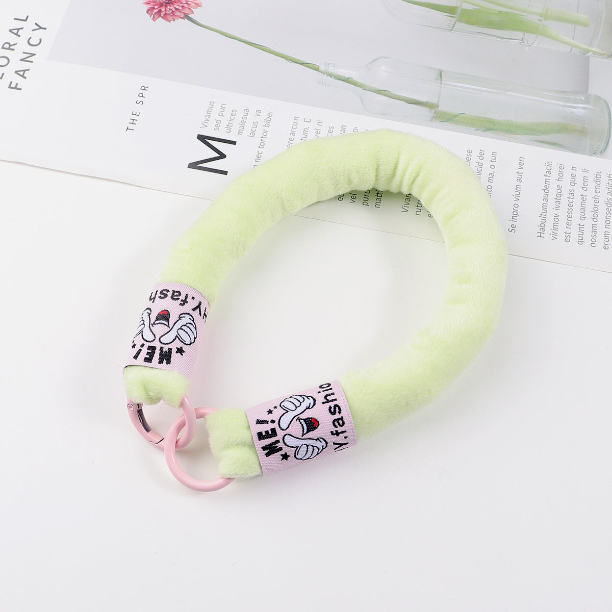Plush Fabric Stuffed Lanyard Phone Keychain Soft Pastel Colors 2pcs 13