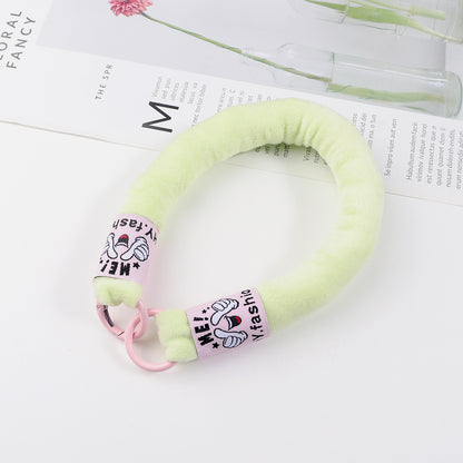 Plush Fabric Stuffed Lanyard Phone Keychain Soft Pastel Colors 2pcs 13