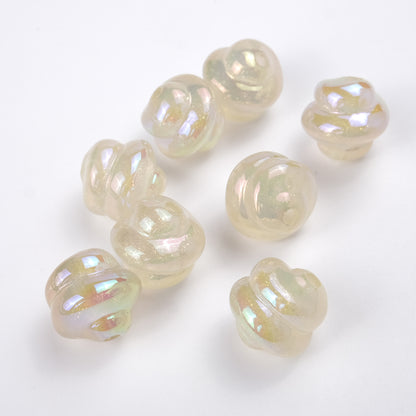UV Plating Twisted Acrylic Beads 17mm Glitter Powder 50pcs 8