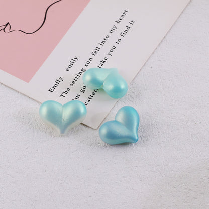 Matte Gradient Heart Acrylic Beads 23mm Imitation Pearl 100pcs 4
