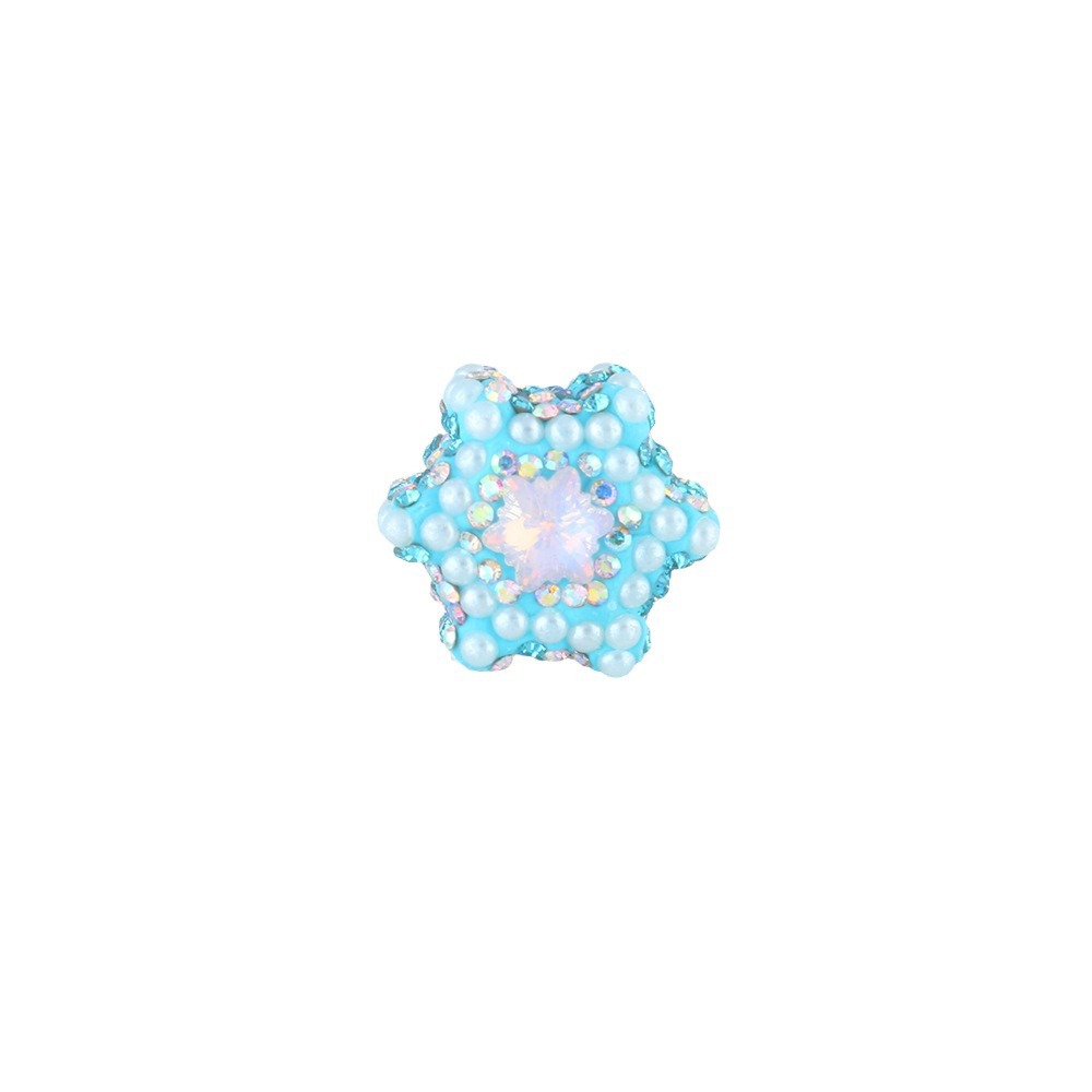 Polymer Clay Hexagonal Star Rhinestone Beads 23mm Full Rhinestone 6pcs 5