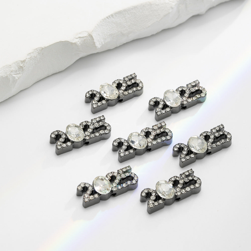 Plate Rhinestone Beads 23mm Alloy 2025 Embeded Mixed Colors 10pcs 10