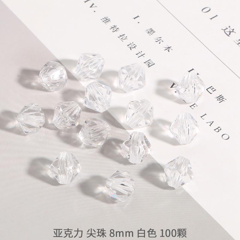 Transparent Rhombus Acrylic Beads 4-10mm Colored Mixed 11
