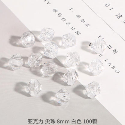Transparent Rhombus Acrylic Beads 4-10mm Colored Mixed 11