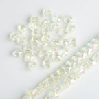 Electroplated Butterfly Glass Beads 8mm Iridescent Gold Purple Crystal 50pcs 6