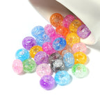 Acrylic Dual Color Crackle Spacer Beads 14mm 50pcs 2