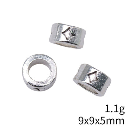 Alloy Star Spacer Beads 9mm Large Hole 100pcs 5