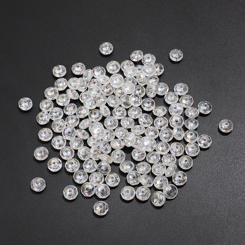 Acrylic Faceted Crackle Spacer Beads 10mm Transparent Plating 200pcs 2
