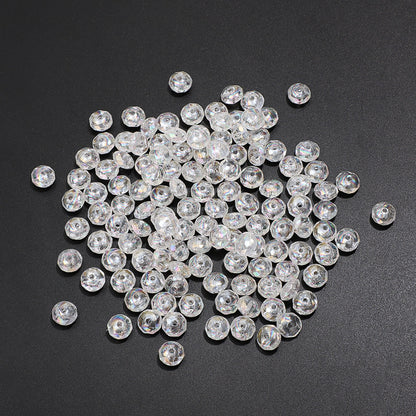 Acrylic Faceted Crackle Spacer Beads 10mm Transparent Plating 200pcs 2