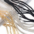 Glossy Metallic Color Bugle Glass Beads 4mm Plating 600pcs 2 Strands
