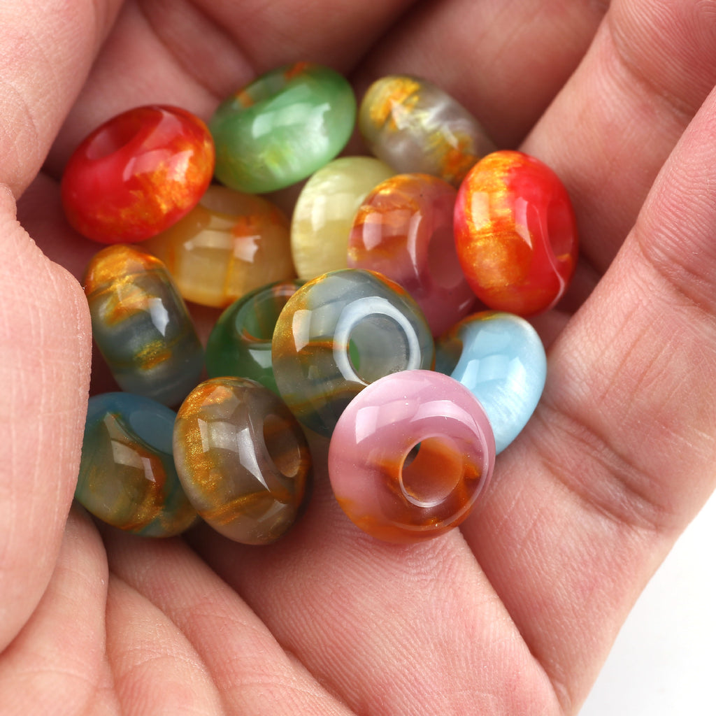 Resin Spacer Beads 14mm Antique Gild Texture 100pcs 2