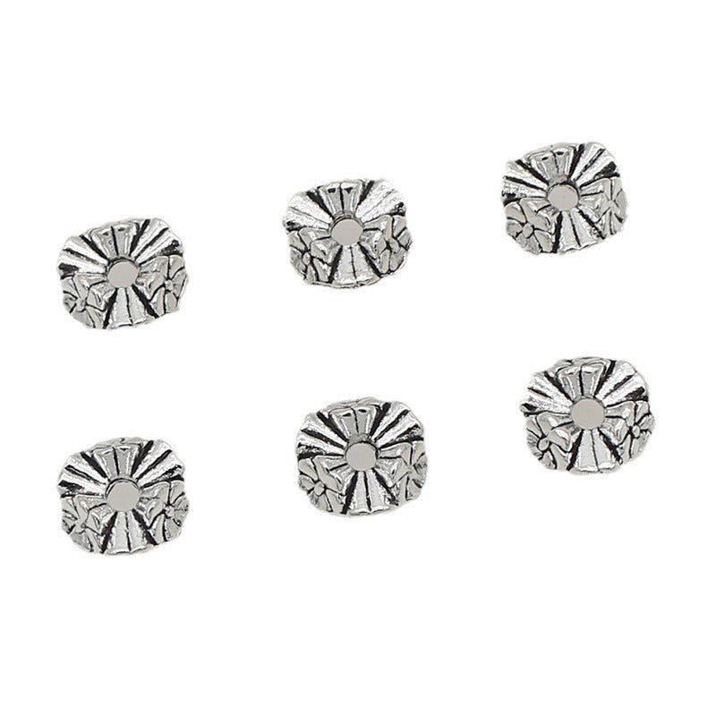 Alloy Flower Wavy Ring Spacer Beads 10mm 40pcs 5
