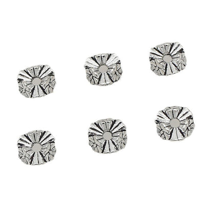 Alloy Flower Wavy Ring Spacer Beads 10mm 40pcs 5