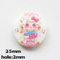 Flat Pop Art Acrylic Beads 25mm Printed Character Design 20pcs 11