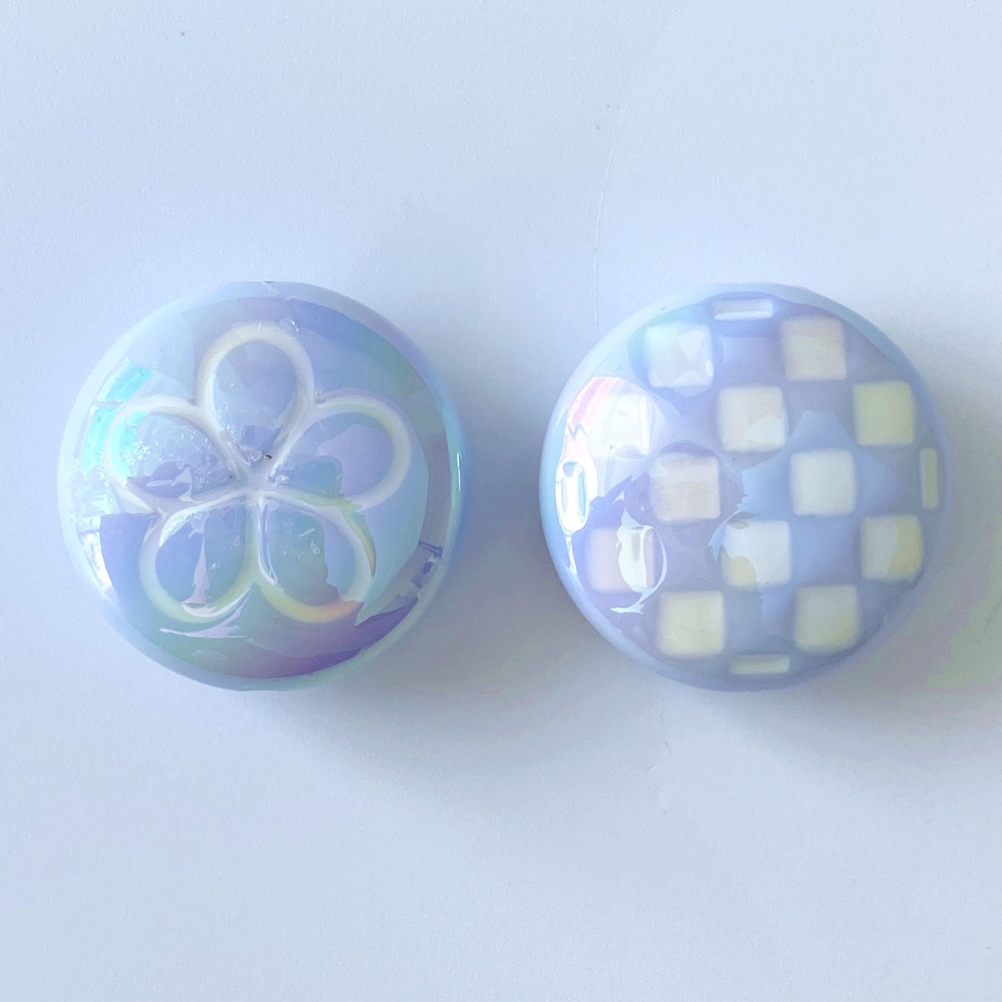 UV Plating Round Acrylic Beads 25mm Summer Fantasy Floret 100pcs 12