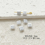 Chair and Jigsaw Metal Beads Painted Colorful Glossy 20pcs 6