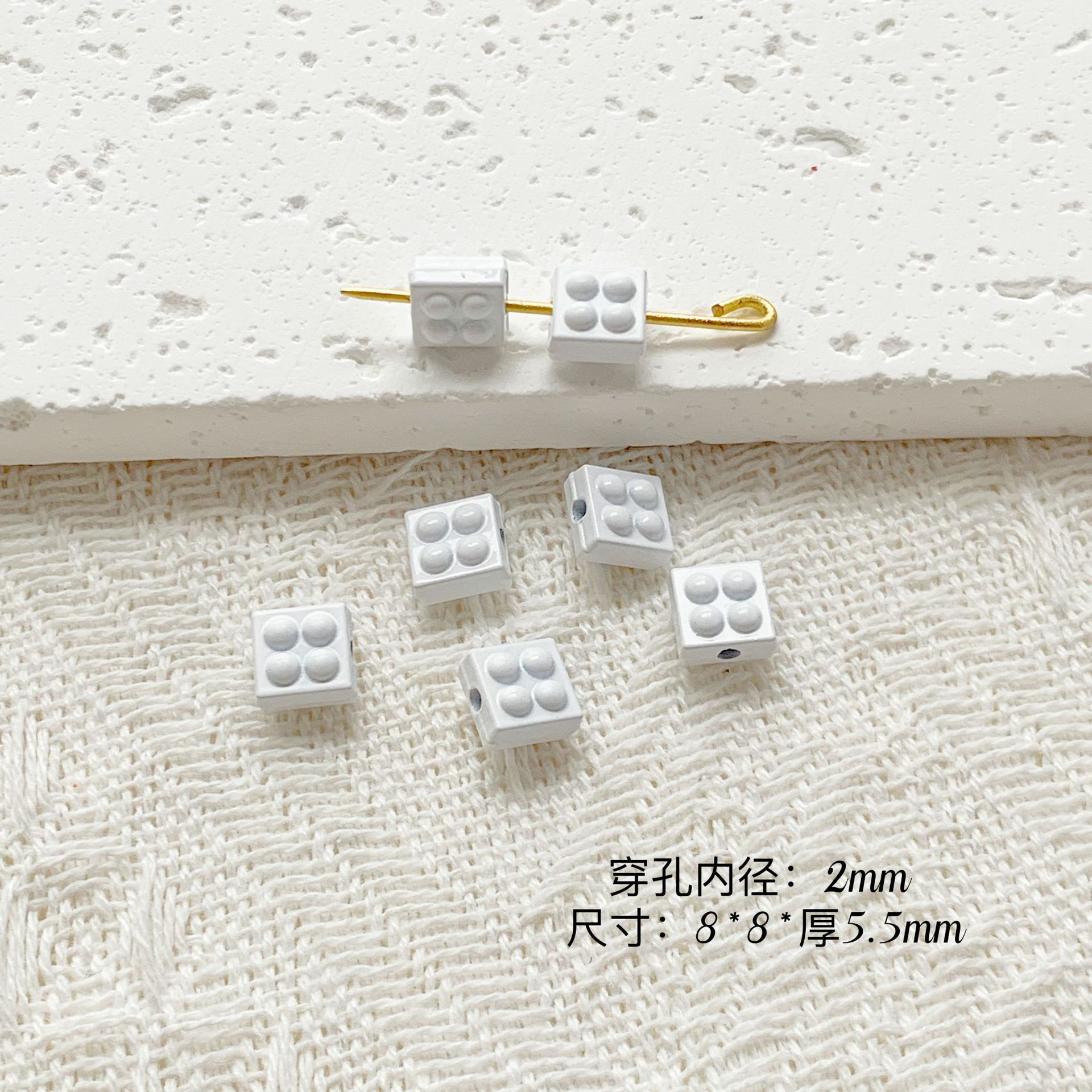 Chair and Jigsaw Metal Beads Painted Colorful Glossy 20pcs 6