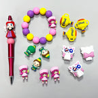 Silicone 3D Focal Beads Strawberry Girl Trophy Best Queen Wearing Crown 20pcs 3