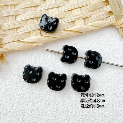 Baking Painted Cheese Animal Metal Beads Whimsical Pastel Colors 20pcs 41
