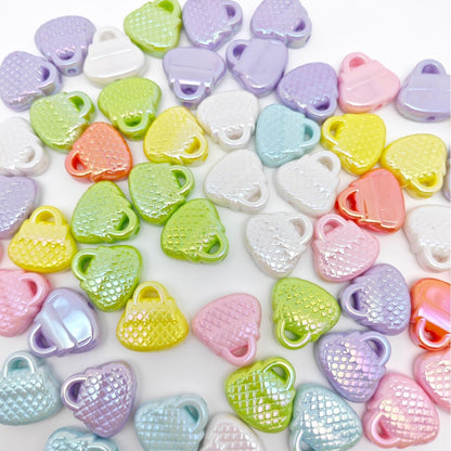 UV Plating Handbag Acrylic Beads 23x22x7mm Pastel Glossy 50pcs 4