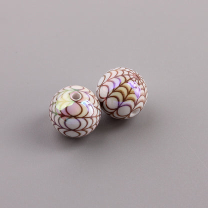 Plating Spider Web Acrylic Beads 15mm Halloween Glossy 50pcs 10