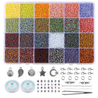 Transparent Seed Glass Beads 2mm 24 Vibrant Colors Glossy Finish 11