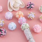 Flower Cluster Clay Beads 20mm Glow In The Dark Pastel Pearl 10pcs