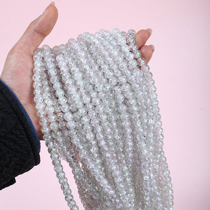 Crackle Round Glass Beads 8mm Gradient Dual Color Translucent 100pcs 12