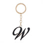 Metal Fashion Letter Keychain Black and Gold Script Design 53
