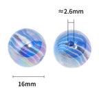 UV Plating Round Acrylic Beads 16mm Imitation Marble Rock Stratum 50pcs 3